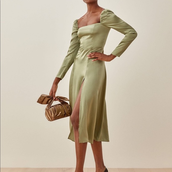 Reformation Maryanne Dress in Artichoke - Picture 2 of 6